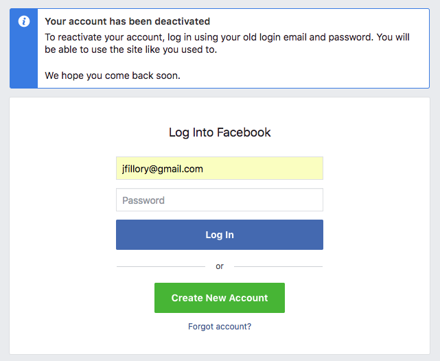 find deactivated facebook accounts
